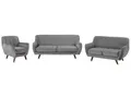 Produktbild: Modernes Sofa Set mit Sessel aus Samtstoff in Grau Bodo