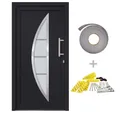Produktbild: vidaXL Haustür Haustür Anthrazit 88x200 cm Eingangstür Außentür Glas-Element Rechtshä