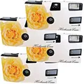 Produktbild: 4X 1A PHOTO PORST Einwegkamera Edition gelbe Hochzeitsrose, mit Blitz, Batterien und Film (4er Pack, je 27 Aufnahmen)