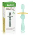 Produktbild: Haakaa 360 ° Baby-Zahnbürste, 100% Silikon, 6 Monate, Saugbasis zusammen, auch Spielzeug für Babys (blau)