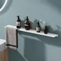 Produktbild: Mai & Mai Duschablage zum Bohren oder Kleben Duschregal Badablage aus Aluminium 80cm Badezimmerablage zur Wandmontage Badezimmer Organizer Matt weiß Reglo-06