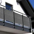 Produktbild: NYVI Polyrattan Balkon Sichtschutz Privafence 100x300 cm Hellgrau - Balkonbespannung mit Metallösen - UV-fest, Witterungsbeständig, 100% Blickdicht - Balkonumspannung Balkonumrandung 1x3 m
