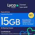 Produktbild: Lycamobile International Plus S extra Prepaid Smartphone SIM Karte ohne Vertrag inkl. 15 GB Datenvolumen
