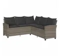 Produktbild: vidaXL Gartenlounge-Set L-förmiges Couchsofa mit Kissen Graues Polyrattan, (1-tlg)