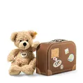 Produktbild: Steiff Kuscheltier Fynn Teddybär im Koffer, Süßes Stofftier mit Kunststoffaugen, Kinder, Jungen & Mädchen, Soft Cuddly Friends, Plüschtier 28 cm, Beige, 111471