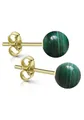 Produktbild: Firetti Paar Ohrstecker Schmuck Geschenk Gold Ohrstecker Kugel, Made in Germany - mit Malachit, Onyx oder Rosenquarz