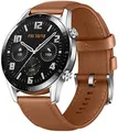 Produktbild: Huawei Watch GT 2 Smartwatch (46 mm Full- Screen AMOLED Touchscreen, GPS, Fitness Tracker, Herzfrequenzmessung, 5 ATM Wasserdicht) Leder Armband, Pebble Brown + 1 extra Schwarz Fluorelastomer Armband