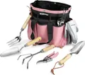 Produktbild: WORKPRO Garten-Werkzeug Set, 8 in 1 Rosa Garten-Geräte mit Aufbewahrungs-Tasche