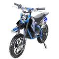 Produktbild: Actionbikes Motors Kinder Elektro Crossbike Gepard | 𝟱𝟬𝟬 Watt Motor bis 𝟐𝟒 km/h - Motorrad - Pocket Bike - Dirt Bike - Motocross - Pocketbike - Motorsport - Dirtbike - Enduro ab 8 Jahren (Blau)