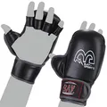 Produktbild: BAY Cage Fighter MMA Handschuhe Sparring Training Krav MAGA schwarz Kinder Erwachsen (XXS)