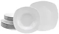 Produktbild: CreaTable, 19511, Serie Amelie weiß, 12-teiliges Geschirrset für 6 Personen, Tafelservice aus Porzellan, spülmaschinen- und mikrowellengeeignet, Qualitätsproduktion