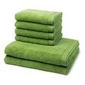 Produktbild: Möve - 6 teiliges Frottier-Set - Superwuschel (4 X Handtuch 2 X Duschtuch im Set) - 520 g/m2 - Baumwolle - Walkfrottee - saugstark - weich und flauschig - Peridot