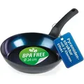 Produktbild: BRATmaxx Aluminium-Bratpfanne Ø 24 cm, Rund, Allzweckpfanne, Schwarz, Blau, Aluminium, Edelstahl, Kunststoff, 24 cm - Schwarz/Blau