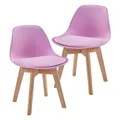 Produktbild: [en.casa] Kinderstuhl Elvdal 2er Set Kinderzimmerstuhl Rosa Schreibtischstuhl für Kinder Sitzhöhe 32 cm Polsterstuhl mit Holzbeinen 56 x 38 x 33 cm