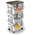 Produktbild: Küchenwagen mit Rollen Küchenrollwagen Roller Küchentrolley Küchen Rollwagen Rollregal schmal eckig weiß