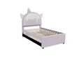 Produktbild: Odikalo Kinderbett Rollbett Cartoon Einhornform Ausziehbar PU-Leder LED Rosa/Blau 90/140