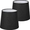 Produktbild: Navaris 2x Lampenschirm aus Leinen - 2er Pack E14 Lampen Schirm für Tischlampe oder Stehlampe - 2 Ersatz Lampenschirme klein - Außen Schwarz/Innen