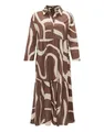 Produktbild: OPUS Damen Maxikleid | Hemdblusenkleid WERANO Flow A-Linie aus BCI Cotton Cocoa, 38