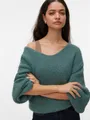 Produktbild: Vero Moda Strickpullover VMMAYBE LS 2WAY V-NECK PULLOVER NOOS Kunstfaser, locker geschnitten, V-Ausschnitt