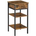 Produktbild: Vasagle Nachttisch Schublade und 2 Ablagen 35 cm x 35 cm x 70 cm Braun-Schwarz