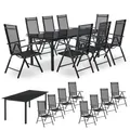 Produktbild: Juskys Aluminium Gartengarnitur Milano 8+1-8 Hochlehner Stühle verstellbar & klappbar mit Tisch - Gartenmöbel Set 9-teilig wetterfest - Grau