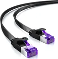 Produktbild: deleyCON 0,25m RJ45 Patchkabel Flachkabel mit CAT7 Rohkabel Netzwerkkabel Ethernetkabel Slim U/FTP Gigabit Ethernet Lan Kabel Kupfer - Schwarz