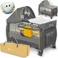 Produktbild: Lionelo Sven Plus 2in1 Baby Bett Laufstall Baby bis 15 kg Wickelauflage luftige Seitenwände mit Seiteneingang - Gelb - Gelb