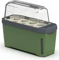 Produktbild: Gusta Garden Anzuchttopf HARRY HERBS (inkl. Wasserreservoir & Wasserstandsanzeige), 4 in 1 Anzucht- & Kräutertopf, dunkelgrün mit Anzuchthaube