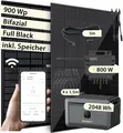 Produktbild: VALE intelligentes Solaranlage Set Bifazial mit Growatt Solarspeicher & Wechselrichter - 900 Wp, 2x Solarmodul, Full Black, App-Steuerung, Komplettset