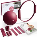 Produktbild: NEOLYMP Pilates Set für Zuhause – Pilates Ball, Pilates Ring & Gewichte – Komplettes Pilates Zubehör Set – inkl. Pilates Bänder, 1kg Hanteln & E-Book – Pilates Essential Kit (Pilates Set | Berry)