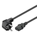 Produktbild: Goobay 51320 Kaltgerätekabel 5m / C13 Kaltgerätebuchse & 90 Grad Schutzkontaktstecker Winkelstecker / Universelles PC Monitor PC Stromkabel C13 Netzkabel / Schwarz / 5 m