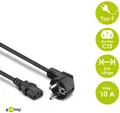 Produktbild: GOOBAY 51320 - Abgewinkeltes Kaltgeräte-Anschlusskabel, 5 m, Schwarz