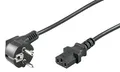 Produktbild: 5m Kaltgeräte Netzkabel schwarz Schutzkontaktstecker auf Kaltgerätebuchse C13