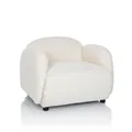 Produktbild: hjh LIVING Polstersessel mit Armlehnen VERDUNA Teddy-Stoff, Bequem gepolsterter Loungesessel Relaxsessel, für Wohnzimmer Schlafzimmer, Weiß