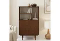 Produktbild: IDIMEX Highboard SIMONA, Wohnzimmerschrank offene Fächer & Türen Massivholz kastanien farben