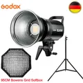 Produktbild: Godox SL-60W 5600K LED Videoleuchte+95cm Bowens Grid Softbox+ 2.8M Stativ