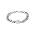 Produktbild: EMPORIO ARMANI Herrenarmband aus Leder oder Edelstahl mit Karabiner-, Schieber- oder Druckknopfverschluss, Aschesilber