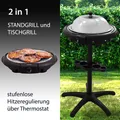 Produktbild: 2in1 Elektrogrill Rundgrill Standgrill Tischgrill mit Deckel, 1600 W