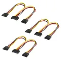 Produktbild: 3x Internes PC Y-Stromkabel SATA Kupplung Verteiler zu 2x SATA Stecker 20cm
