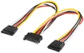 Produktbild: goobay Internes PC Stromkabel SATA Kupplung auf 2 x SATA Stecker 0,2 m