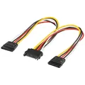 Produktbild: SATA-Y-Stromkabel SATA-Kupplung an 2x SATA-Stecker 0,2m