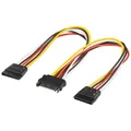 Produktbild: SATA-Y-Stromkabel SATA-Kupplung auf 2x SATA-Stecker 20cm
