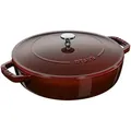 Produktbild: Staub Braisers Bräter mit Chistera Drop-Structure 24 cm, rund, Grenadine-Rot, Gusseisen