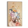 Produktbild: REINDERS Gerahmtes Bild, Frau mit Blumen, Wohnzimmer, Bilder, Wanddeko, Room Decor, MDF, Gold, 118x70cm