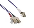 Produktbild: DINIC LWL Kabel OM4, Patchkabel LC/SC Lichtwellenleiter Multimode (1m, violett)