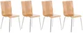 Produktbild: CLP Besucherstuhl Pepe (4er Set, 4 St), mit Holzsitz und Metallgestell