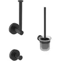 Produktbild: Ideal Standard IOM Accessoires Paket A9246XG Silk Black, Papierrollenhalter, Haken, WC-Bürste