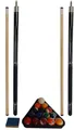 Produktbild: John West Billardqueue Billard Komplett Set - 2 Queues, 1 Satz Kugeln, Triangel, Kreide
