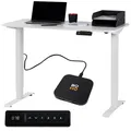 Produktbild: boho office® Elektrisch höhenverstellbarer Schreibtisch - 4 Speicher, inkl. Wireless Charger und FSC-zertifizierter Tischplatte mit abgerundeten Ecken, UDESK Weiß/Weiß