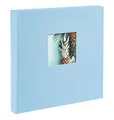 Produktbild: goldbuch 24 829 Fotoalbum mit Bildausschnitt, Bella Vista Himmelblau, Erinnerungsalbum im Format 25 x 25 cm, Foto Album 60 weiße Seiten mit Pergamin-Trennblättern, Fotobuch mit Leineneinband, Blau